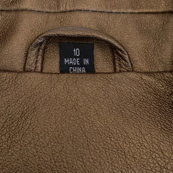 EUC Vintage Stunning Bronze Leather Trench Coat Blazer🌸Pristine Condition Sz 10 - Picture 10 of 15